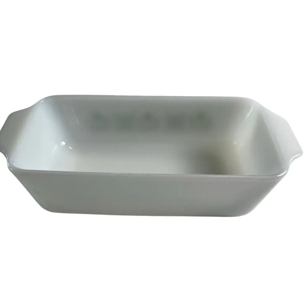 Vintage Anchor Hocking Fire King Meadow Green Ovenware 1 Quart Loaf Dish